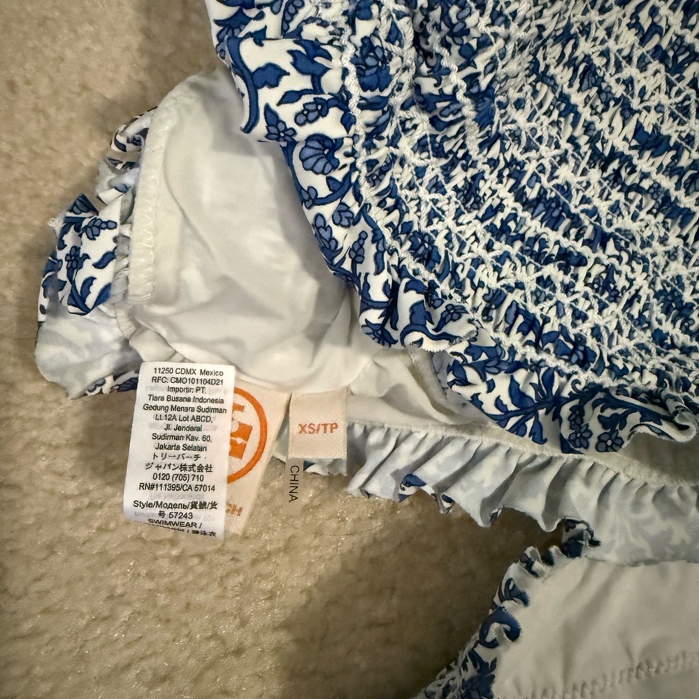 Tory Burch Blue and White costa swim suit size xs - Picture 3 of 3